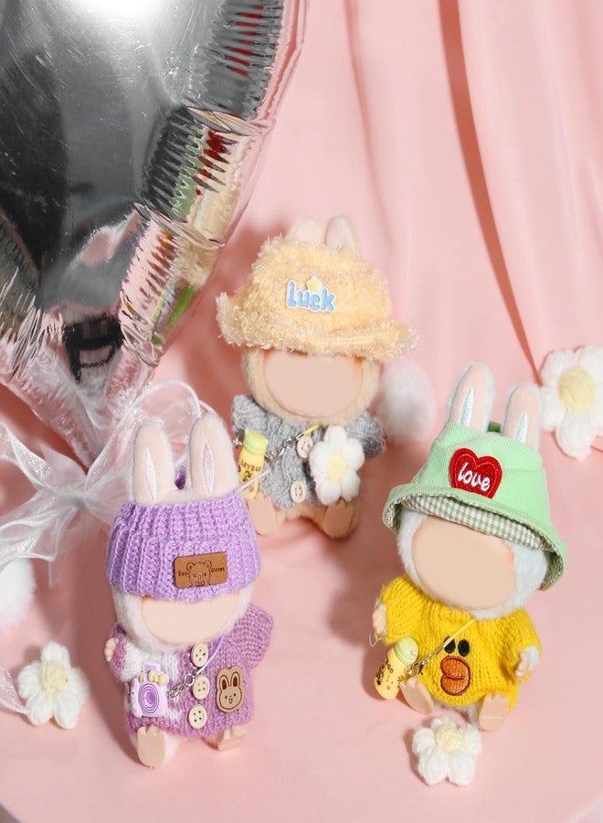 CHICHO 3-Piece Doll Clothes Designer - Kawaii Knit Sweater Set for 17cm Doll, Cute Doll Outfit with Accessories for Dress-Up or Display - Yellow (No Doll) - Image 5